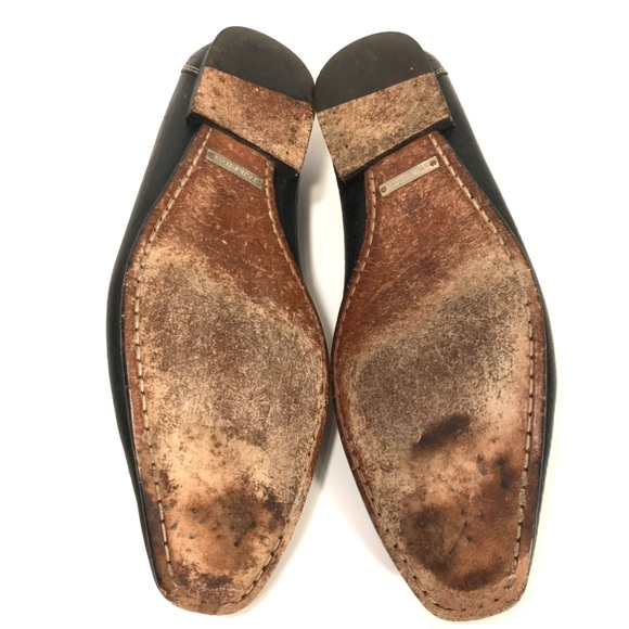 Vintage Dolce and Gabbana soft leather loafers gold letter details. Sz7.5 - Picture 10 of 12